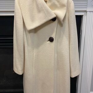 Saks Fifth Avenue Cream Wool Coat